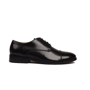 Derby Blucher Black Lace up Shoes with Plain Toe