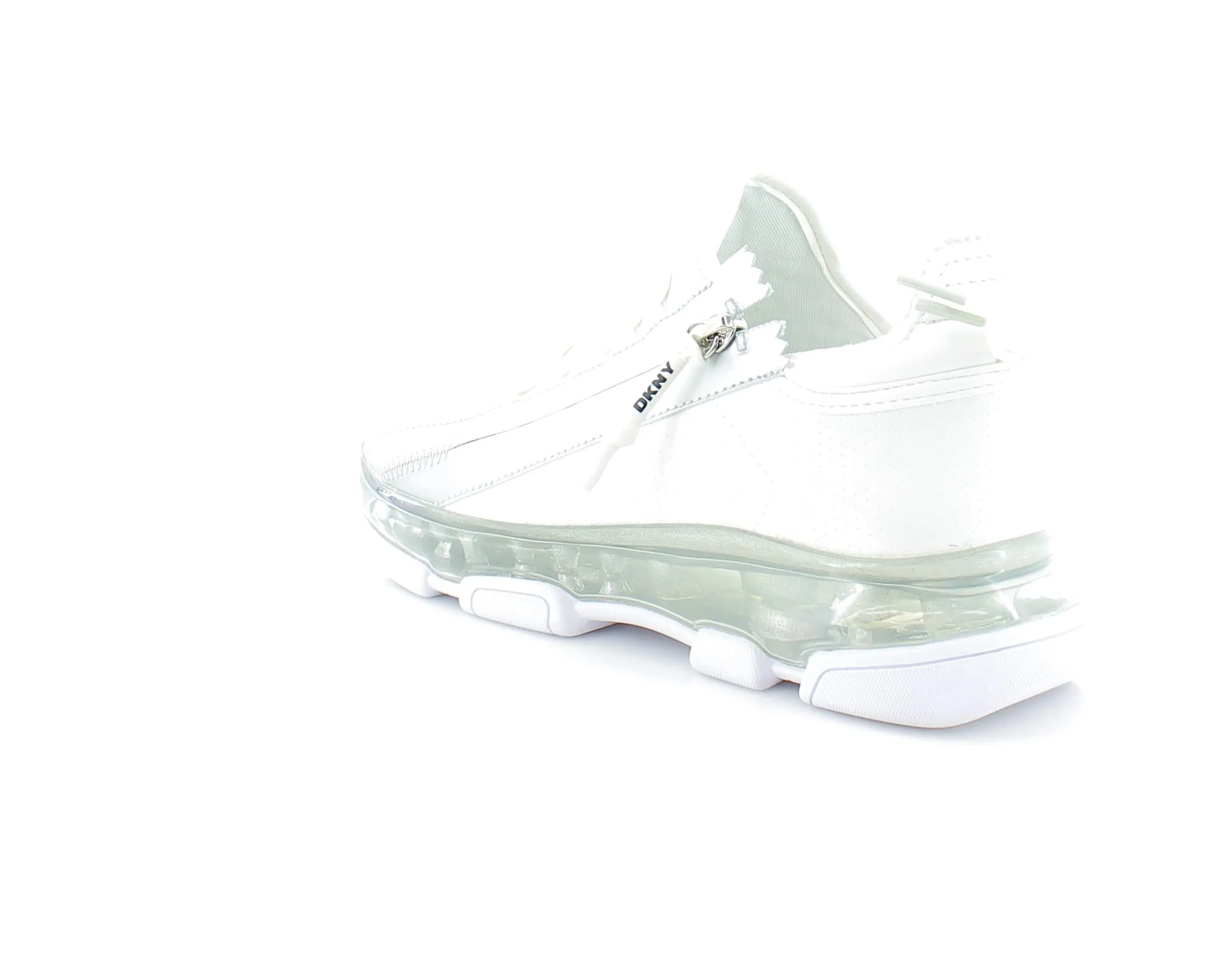 DKNY Women's Lightweight Slip on Fashion Sneaker, White/Silver Tokyo, 8