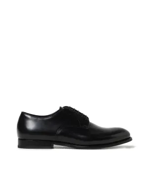 Doucals Scarpa Stringata Derby i Pelle Spazzolata Nera