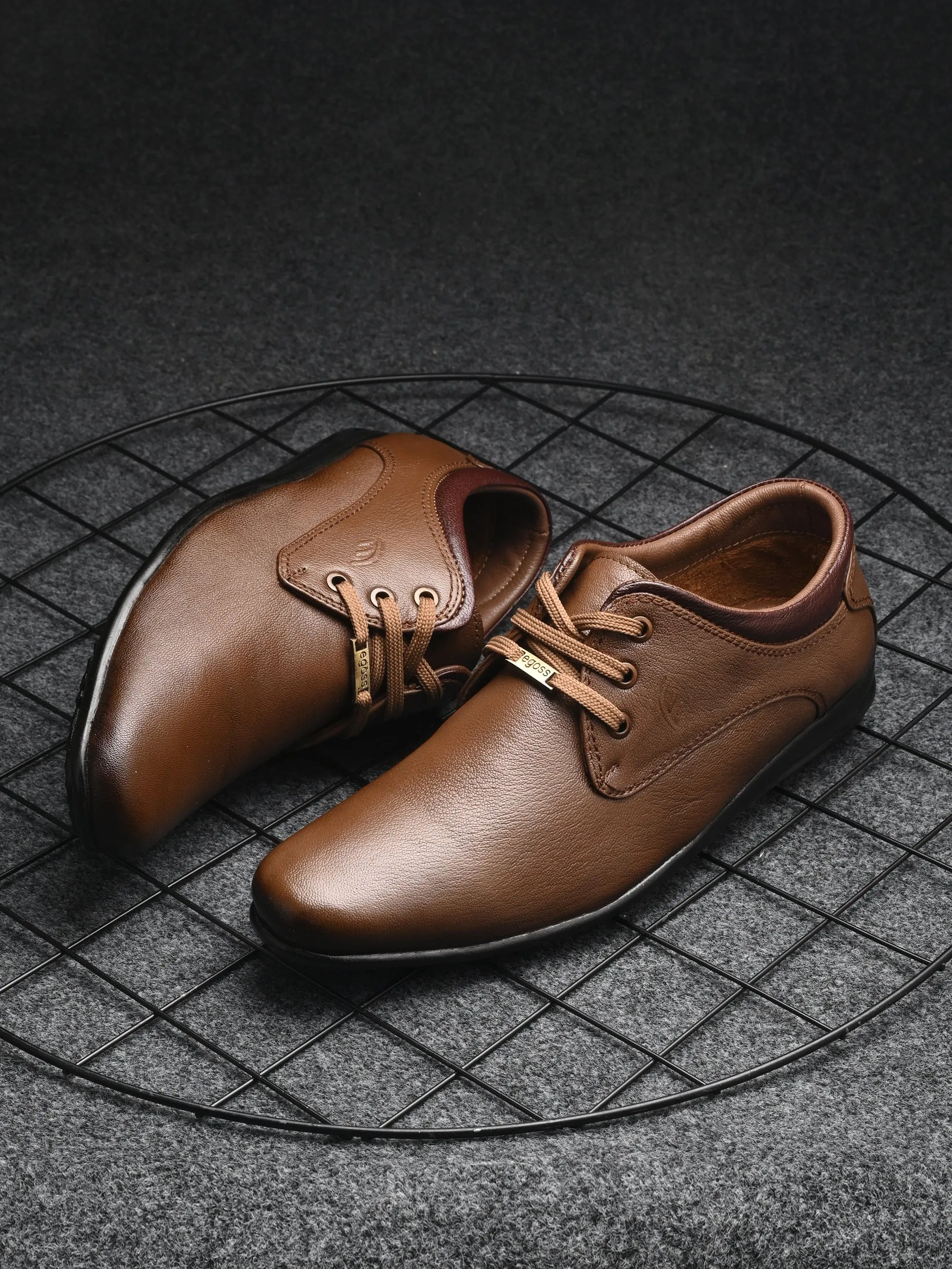 Egoss Casual Leather Derby Lace Up For Men