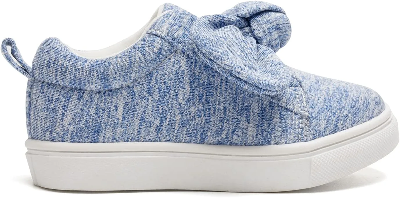 FUNKYMONKEY Girls Sneakers Lightweight Cute Bowknot Casual Walking Shoes for Toddler/Little Kids