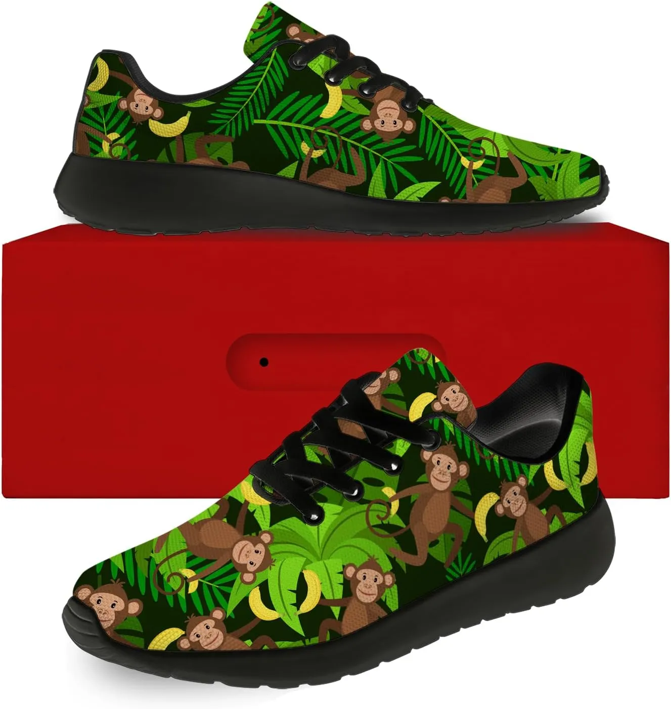 Funny Monkey Print Shoes Mens Womens Lightweight Running Tennis Walking Sneakers Birthday Gifts for Boy Girl