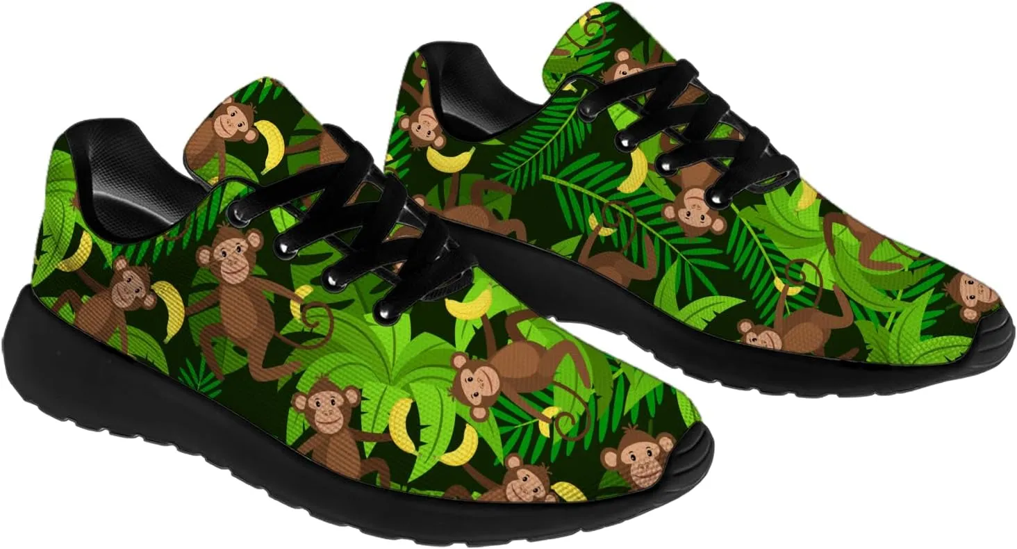 Funny Monkey Print Shoes Mens Womens Lightweight Running Tennis Walking Sneakers Birthday Gifts for Boy Girl