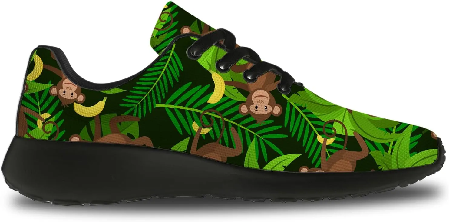 Funny Monkey Print Shoes Mens Womens Lightweight Running Tennis Walking Sneakers Birthday Gifts for Boy Girl