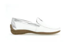 GABOR - 26.090.50 FLAT LOAFER - WHITE/SILVER