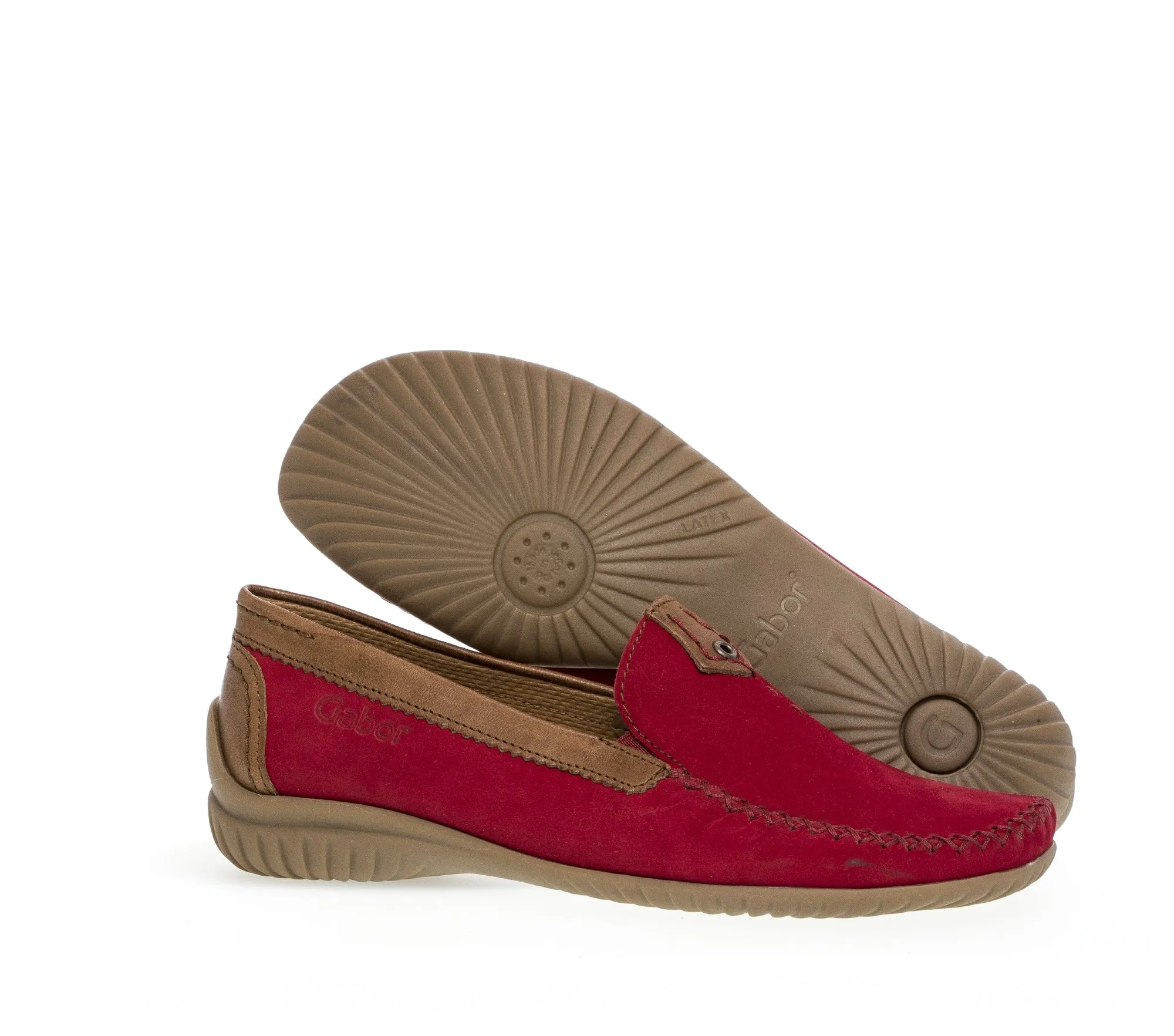 GABOR - 46.090.48 FLAT LOAFER - RED/TAN