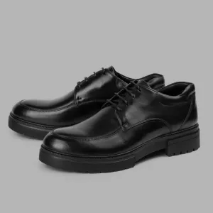 Genuine Leather Moc Toe Derbys