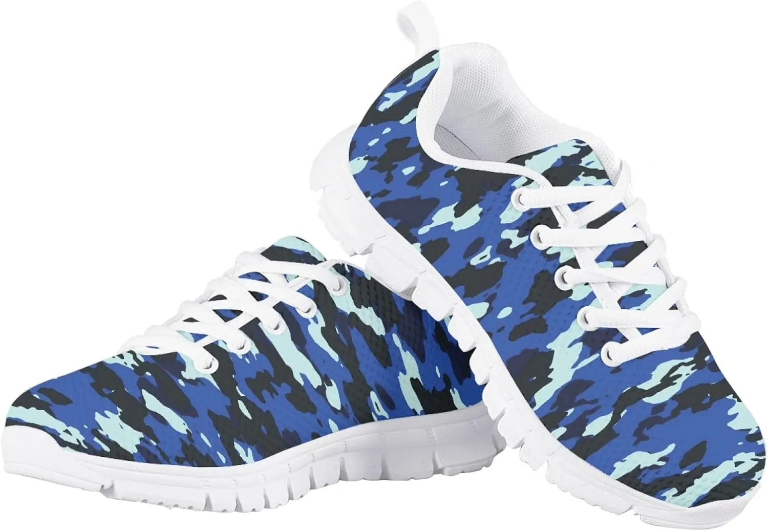 Girls Cute Tennis Shoes Kids Breathable Mesh Running Sneakers Casual Print Lace Up Soft Walking Shoes