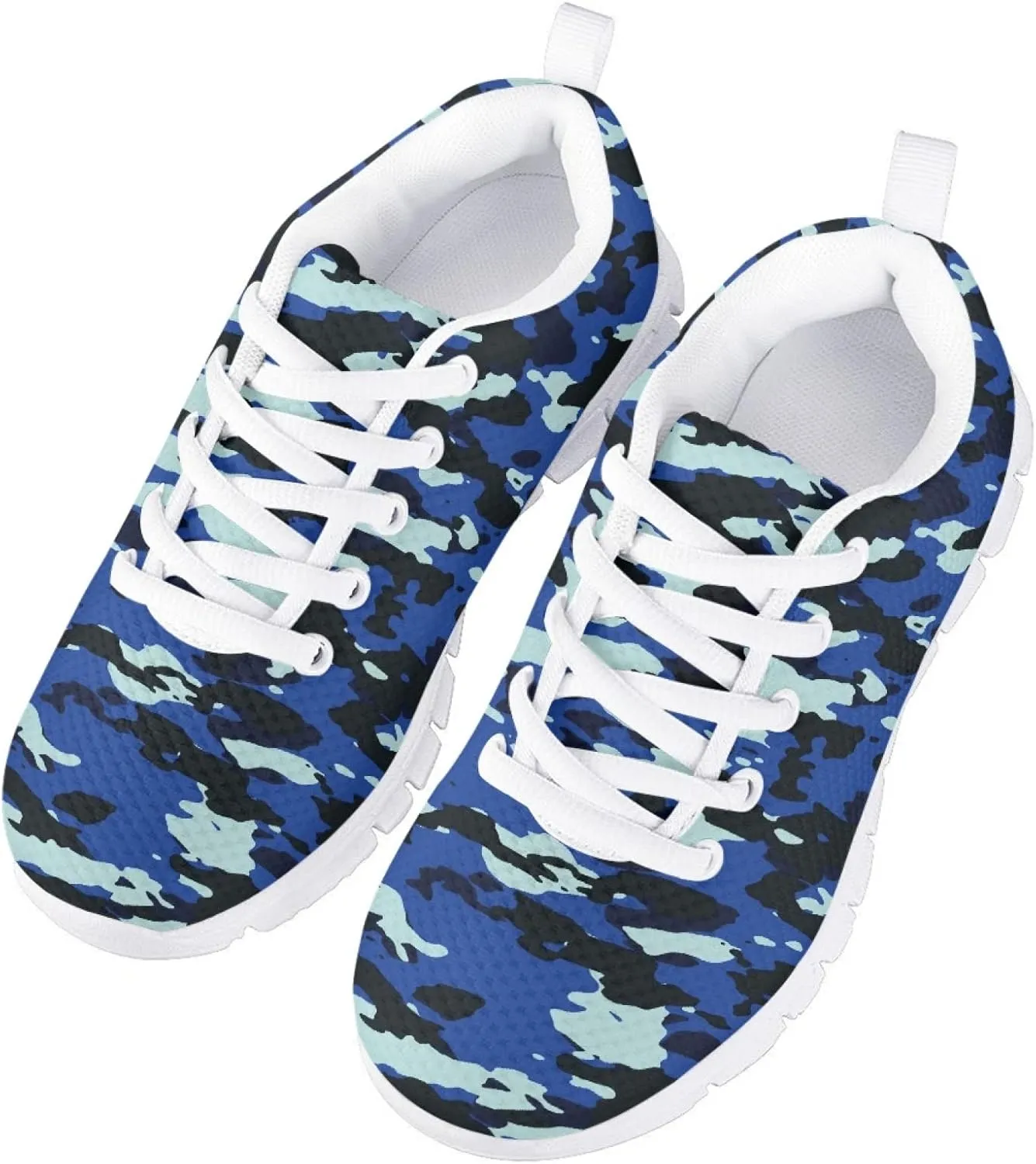 Girls Cute Tennis Shoes Kids Breathable Mesh Running Sneakers Casual Print Lace Up Soft Walking Shoes