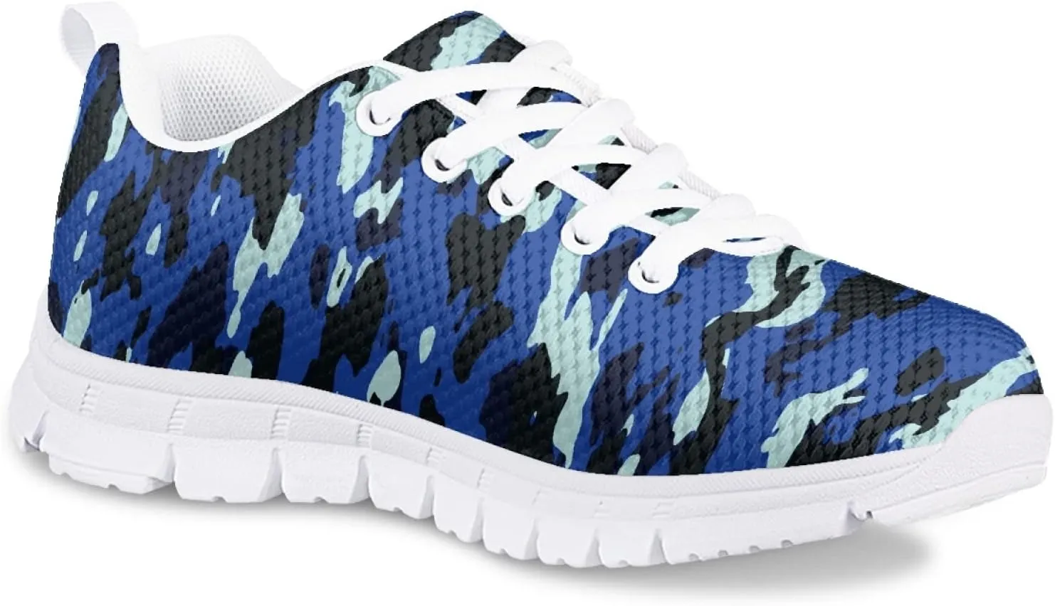 Girls Cute Tennis Shoes Kids Breathable Mesh Running Sneakers Casual Print Lace Up Soft Walking Shoes
