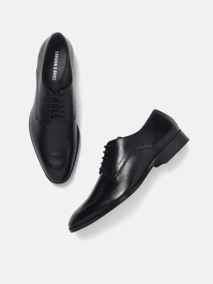 Gordon And Bros Antik Black Men Plain Derby Lace Up Shoes