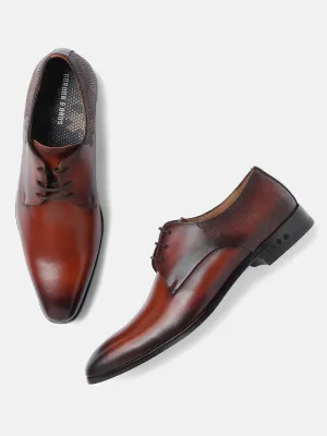 Gordon And Bros Tan Men Derby Lace Up Shoes