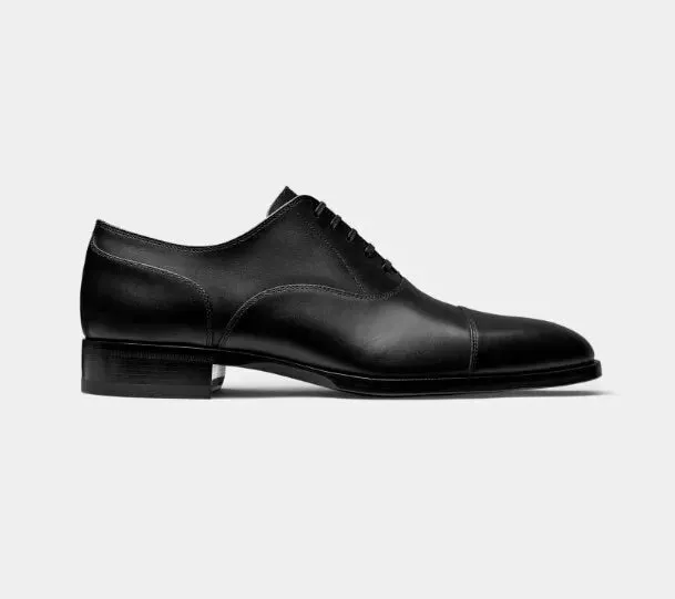 Handmade Men Black Lace Up Leather Business Shoe, Party Wear Shoe, Office Shoe