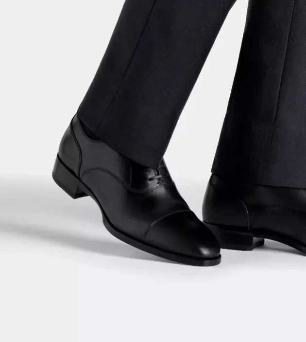 Handmade Men Black Lace Up Leather Business Shoe, Party Wear Shoe, Office Shoe