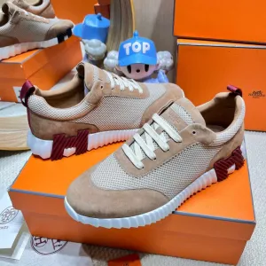 HM Bouncing Sneaker Beige Came Mesh with Suede 206303