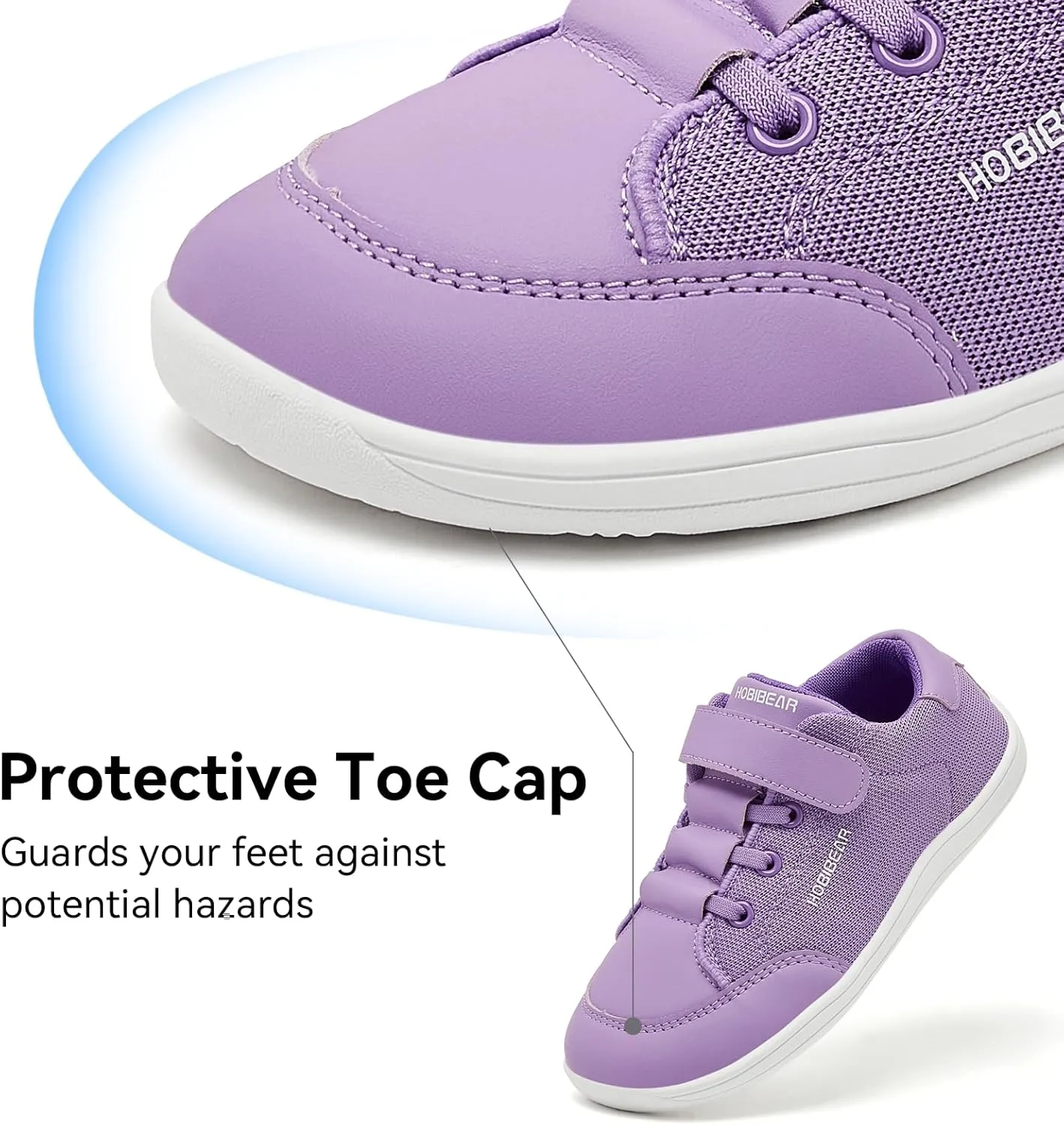 HOBIBEAR Kids Barefoot Shoes Wide Toe Box Zero Drop First Walk for Toddler Little Big Kid Boys Girls Sneaker