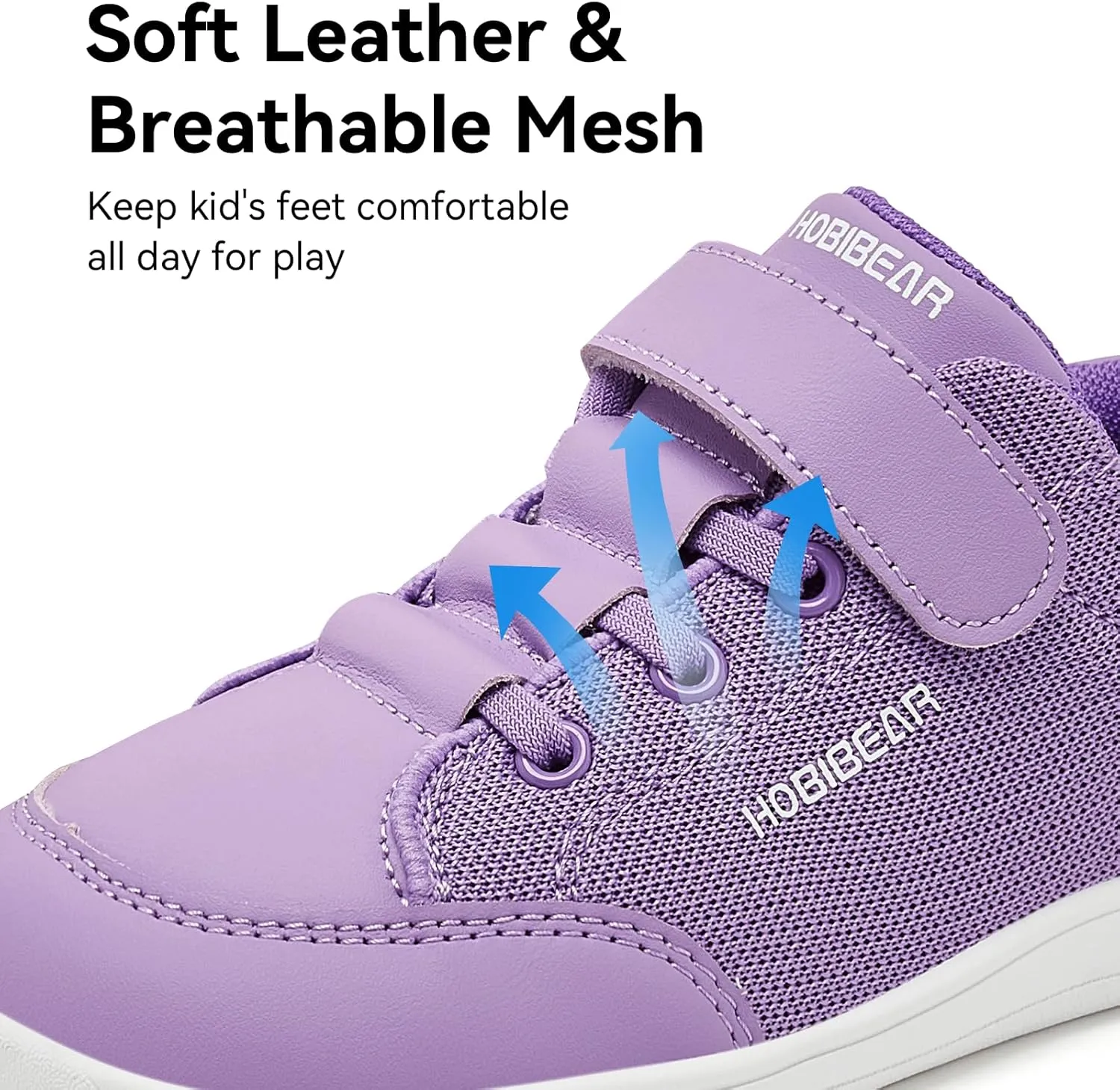 HOBIBEAR Kids Barefoot Shoes Wide Toe Box Zero Drop First Walk for Toddler Little Big Kid Boys Girls Sneaker