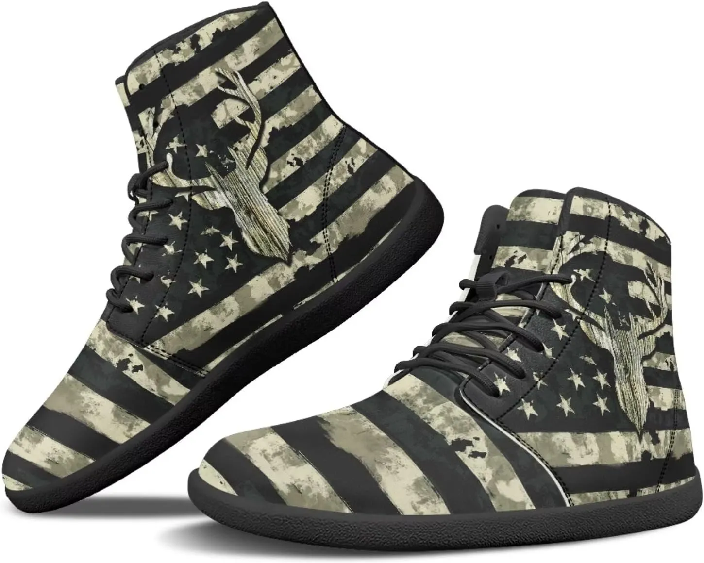 JoyLamoria Unisex High Top Shoes Laces Up Fashion Leather Skate Sneaker Mid Top Barefoot Shoes Lightweight,Marble Print
