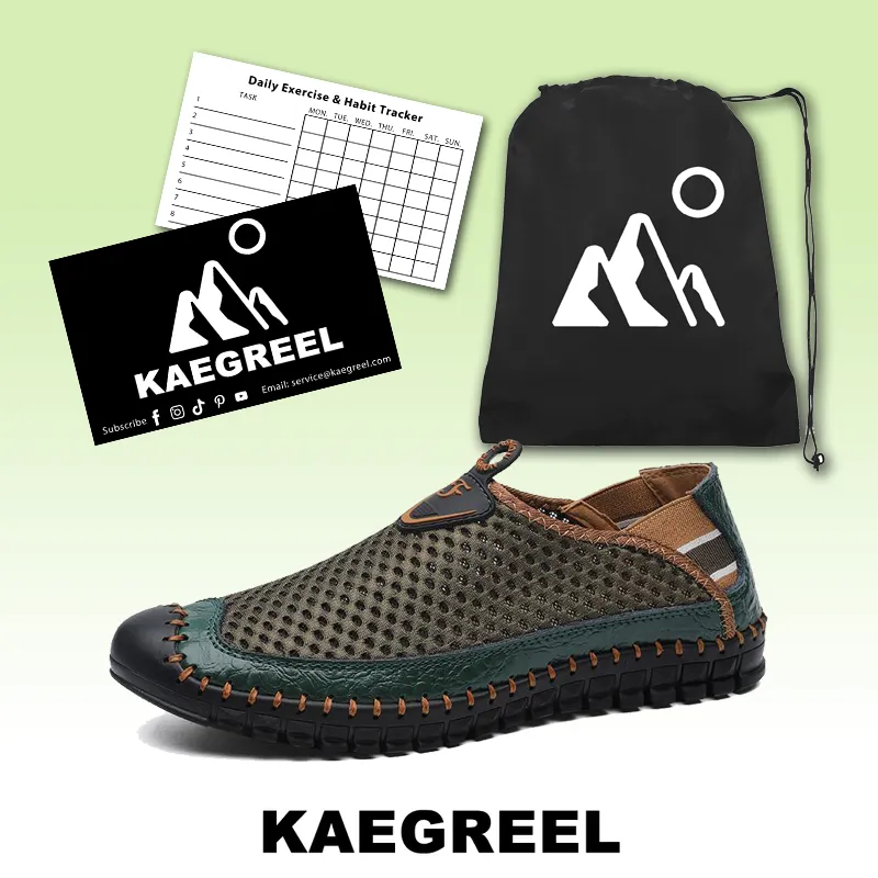 Kaegreel Large Size Men Hand Stitching Mesh Water Shoes Outdoor Slip Resistant Sneakers
