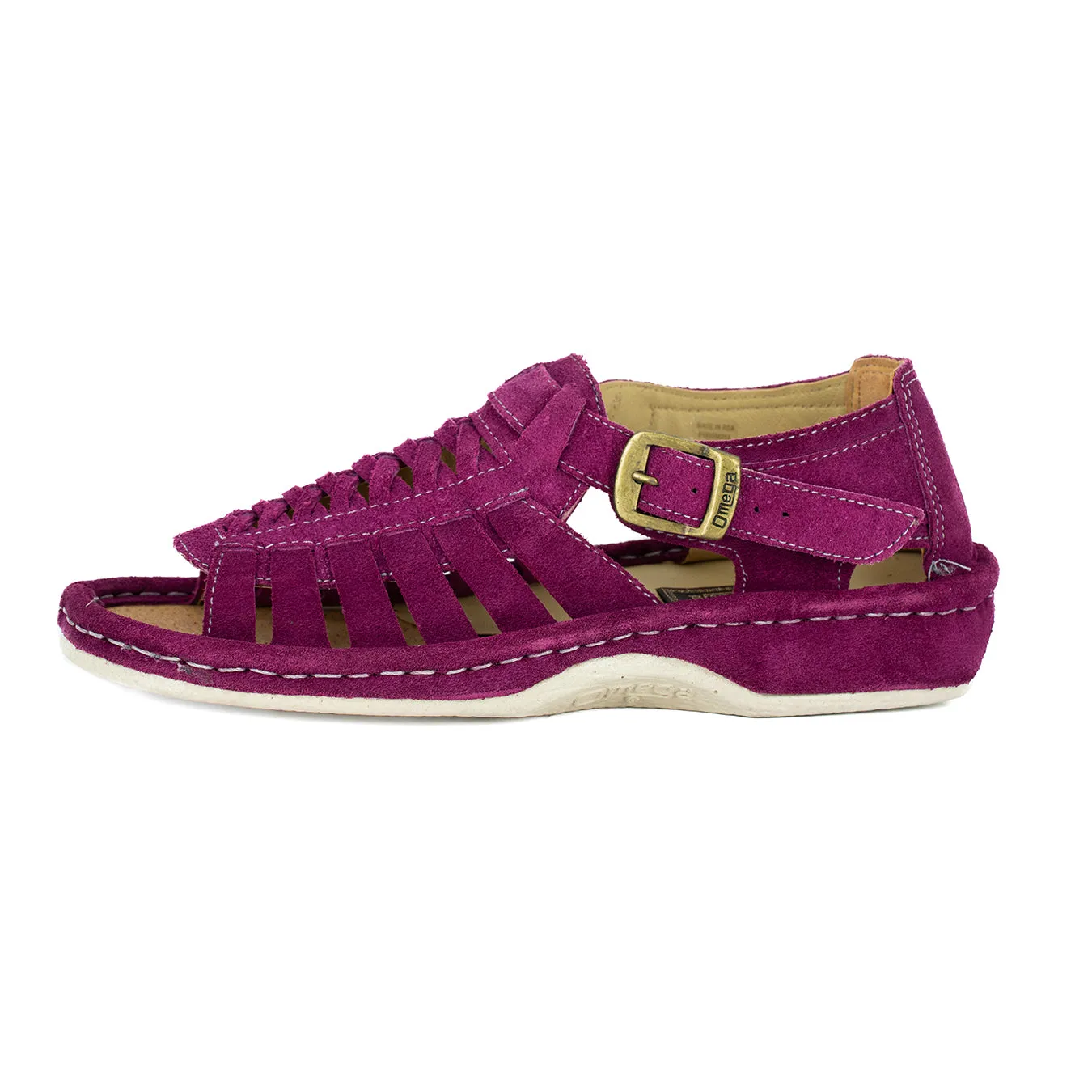 Kgosi : Leather Sandal in Cerise Suede