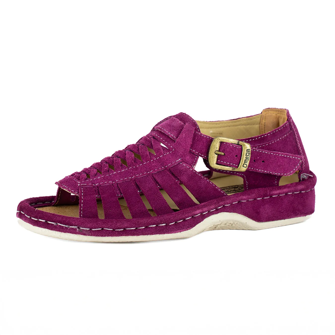 Kgosi : Leather Sandal in Cerise Suede