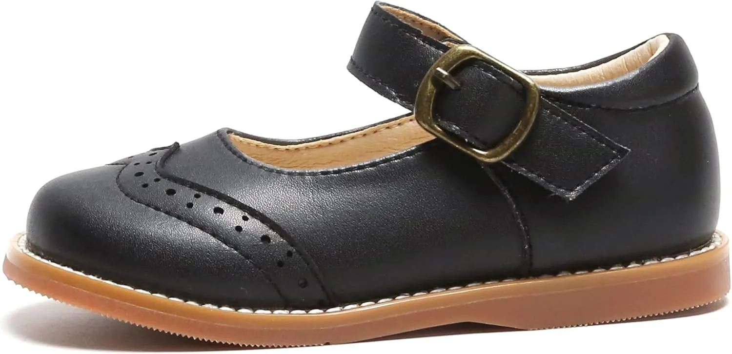 Kiderence Toddler Girls Mary Jane Dress Shoes Little Girls School Oxford Flats