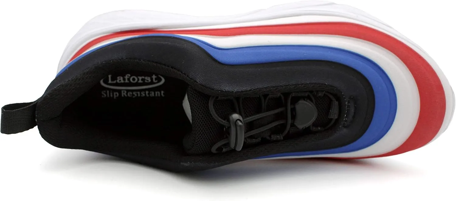 Laforst Womens Slip Resistant Running Shoes Water Resistant Upper Fashion Platform Sneaker