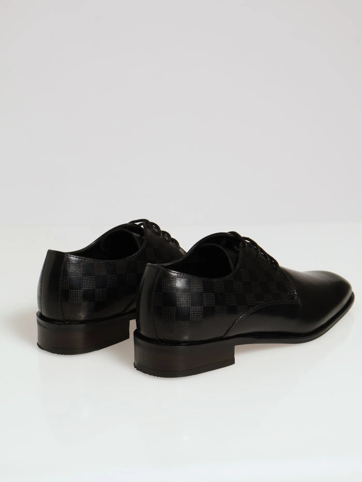 Lazer Back Quarter Lace Up Derby - Black