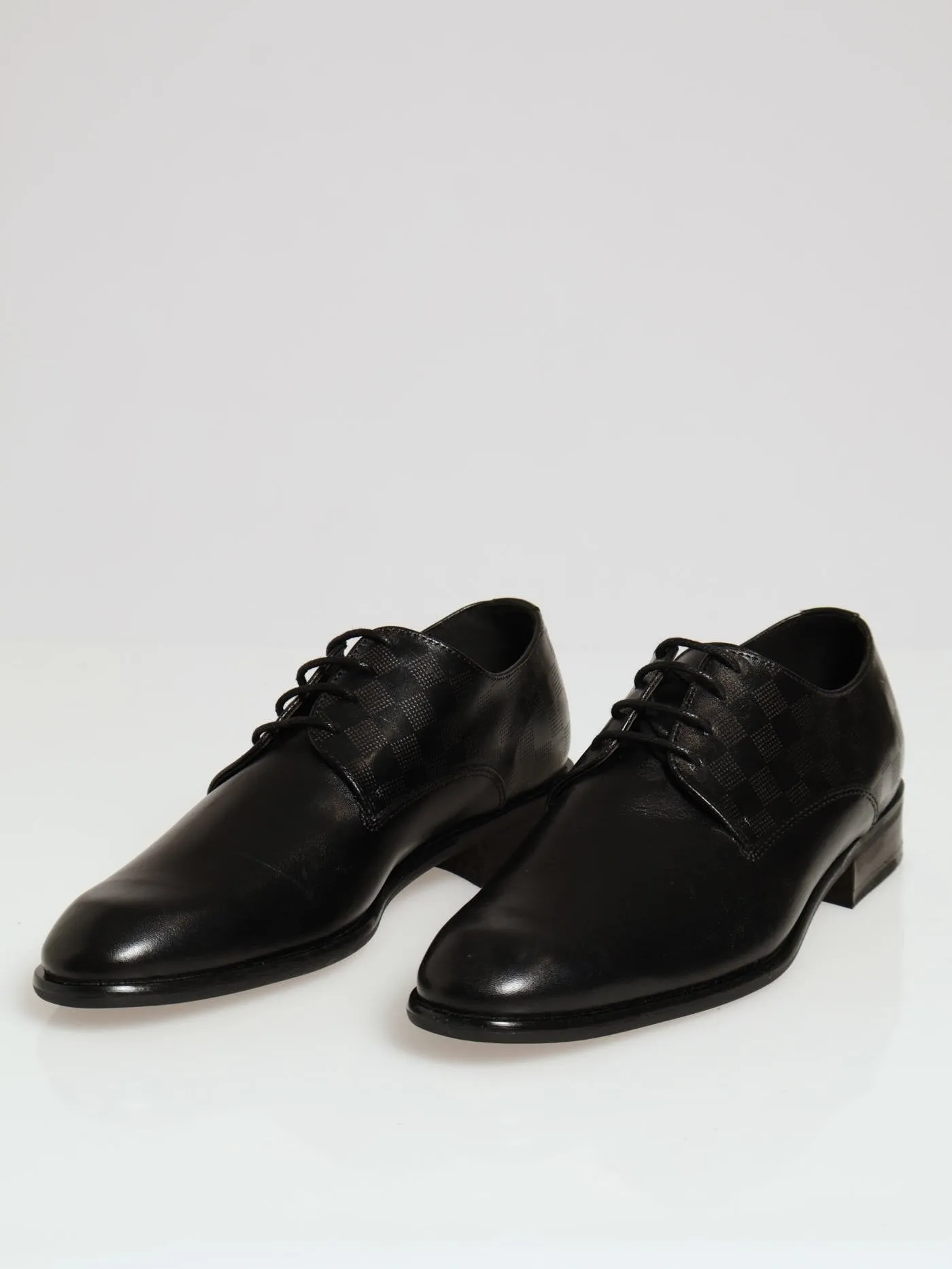 Lazer Back Quarter Lace Up Derby - Black