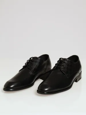 Lazer Back Quarter Lace Up Derby - Black