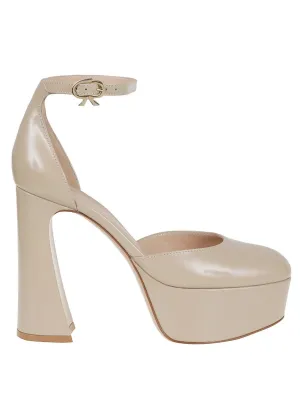 Leather Sandal With Iconic Ribbon Buckle