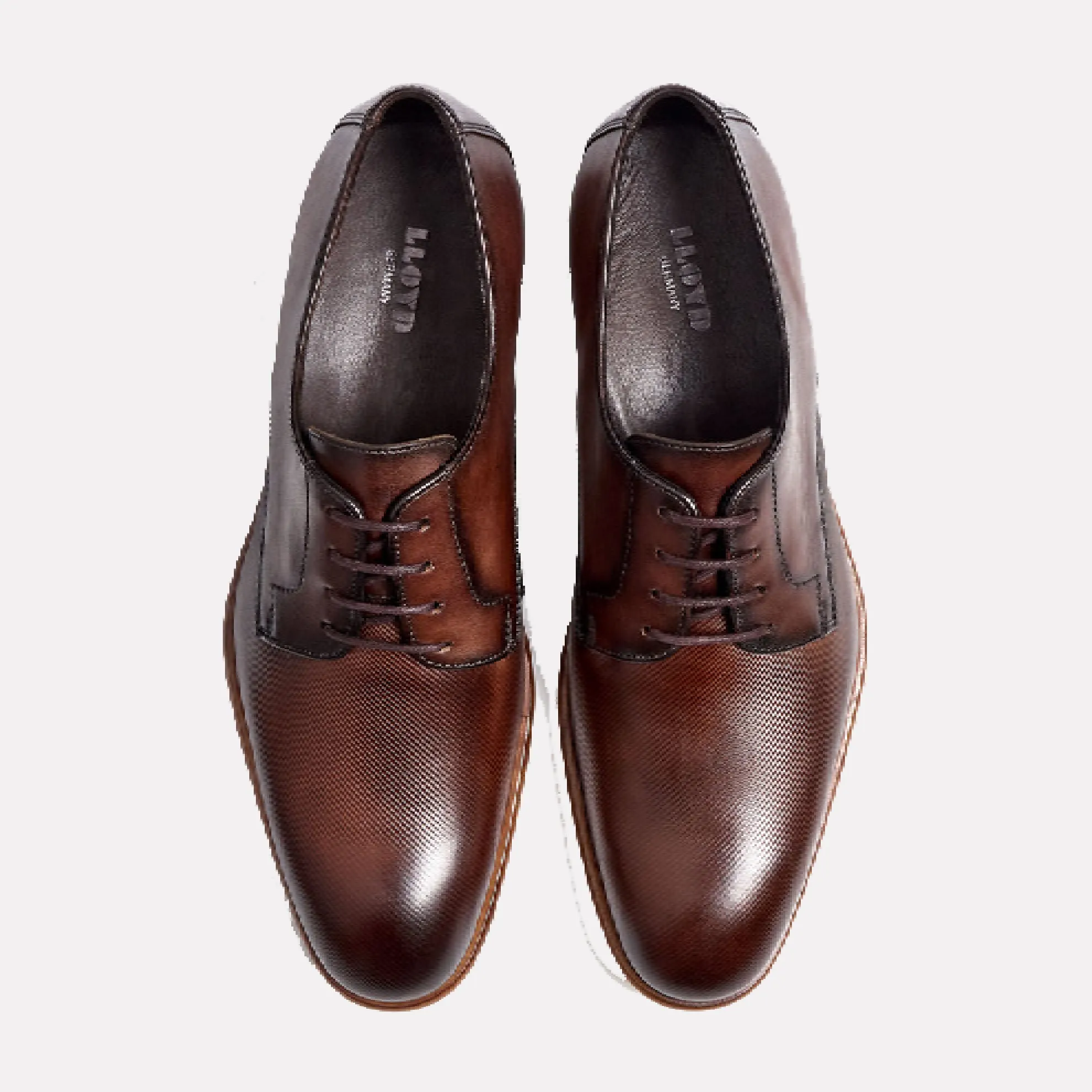 LLOYD SAIGON Lace-Up Leather Derby / Cigar/Brandy