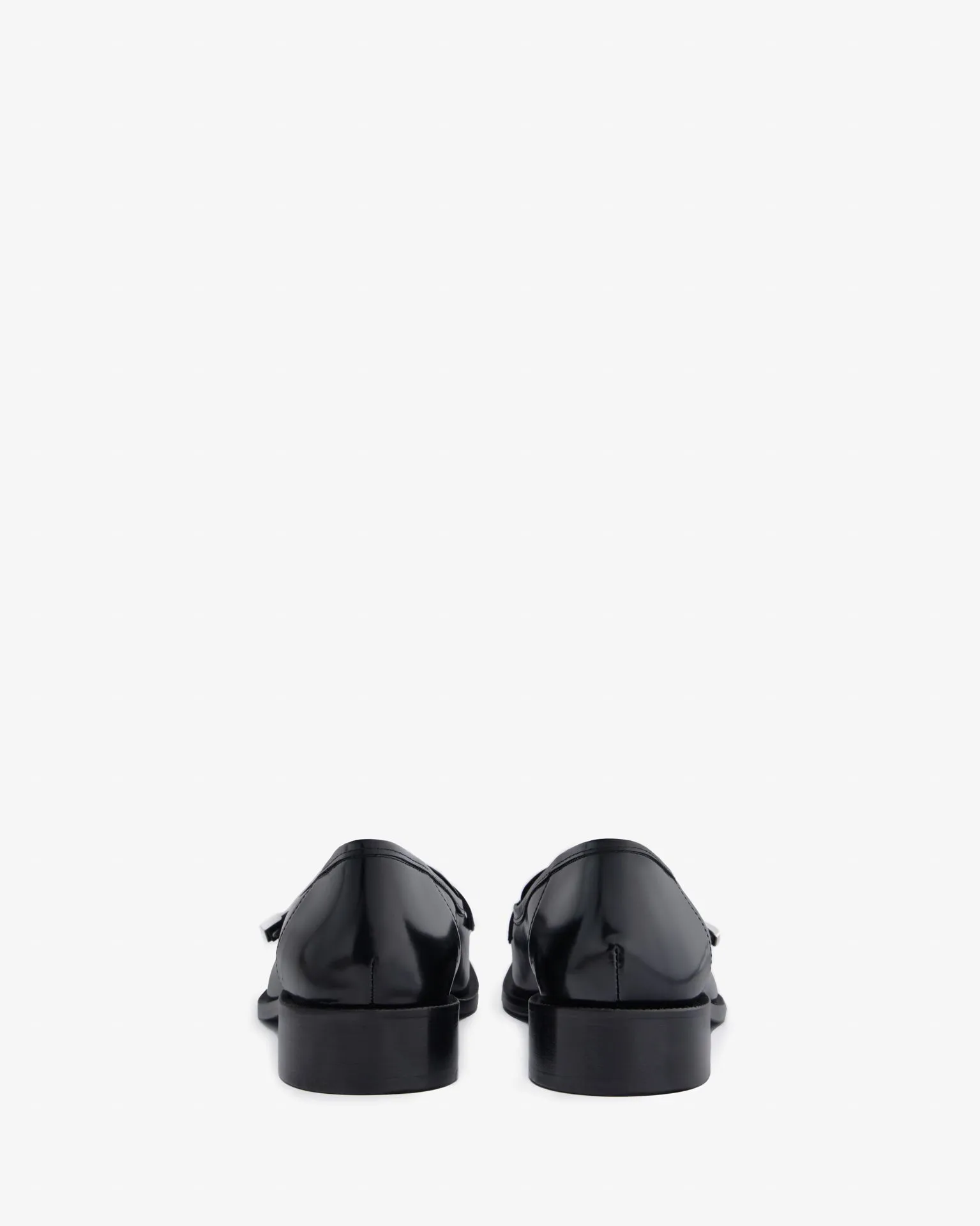 Logo Loafer in Black Brushed Leather