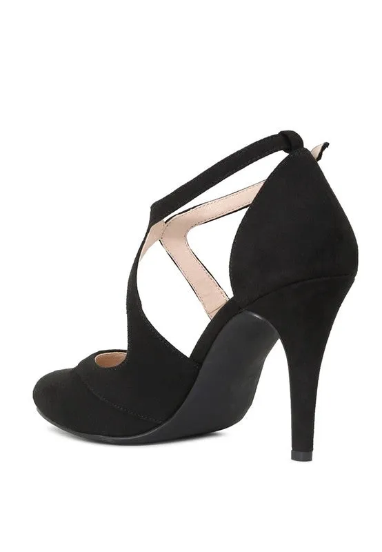 LONDON RAG Close Toe Cross Strap Heel Sandals