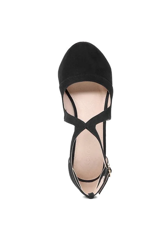 LONDON RAG Close Toe Cross Strap Heel Sandals