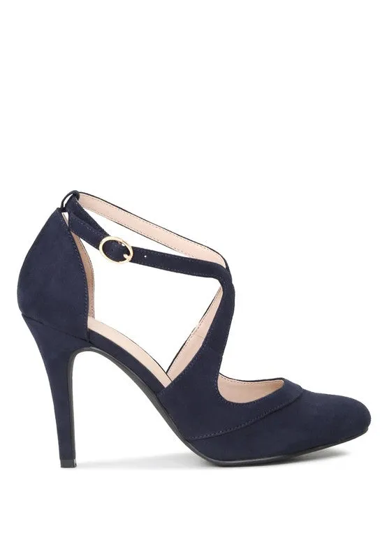 LONDON RAG Close Toe Cross Strap Heel Sandals