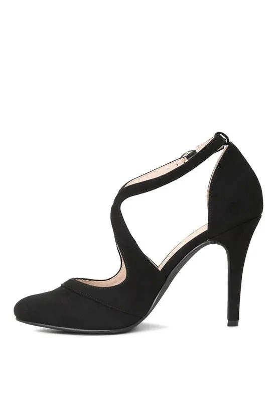 LONDON RAG Close Toe Cross Strap Heel Sandals