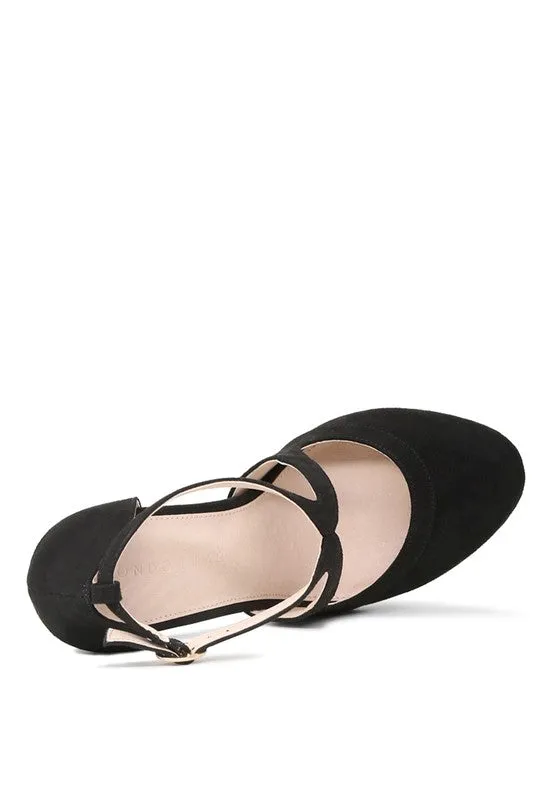 LONDON RAG Close Toe Cross Strap Heel Sandals