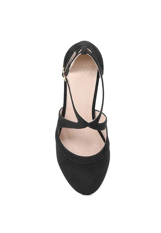 LONDON RAG Close Toe Cross Strap Heel Sandals