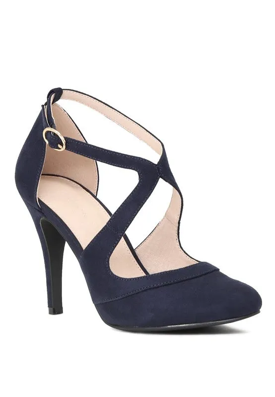 LONDON RAG Close Toe Cross Strap Heel Sandals