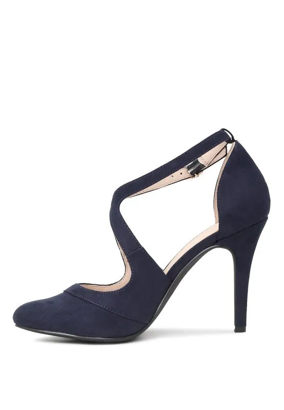 LONDON RAG Close Toe Cross Strap Heel Sandals