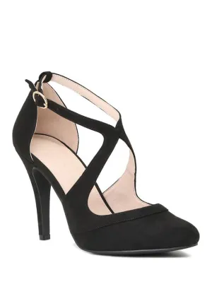LONDON RAG Close Toe Cross Strap Heel Sandals