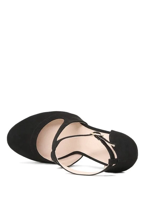 LONDON RAG Close Toe Cross Strap Heel Sandals