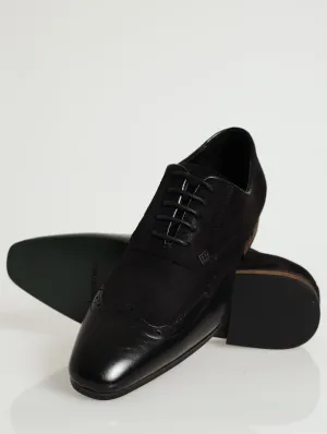 Magio 2Tone Wing Brogue Lace Up Derby - Black