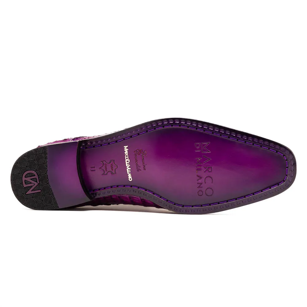 Marco Di Milano Apricena Caiman Crocodile Derby in Purple