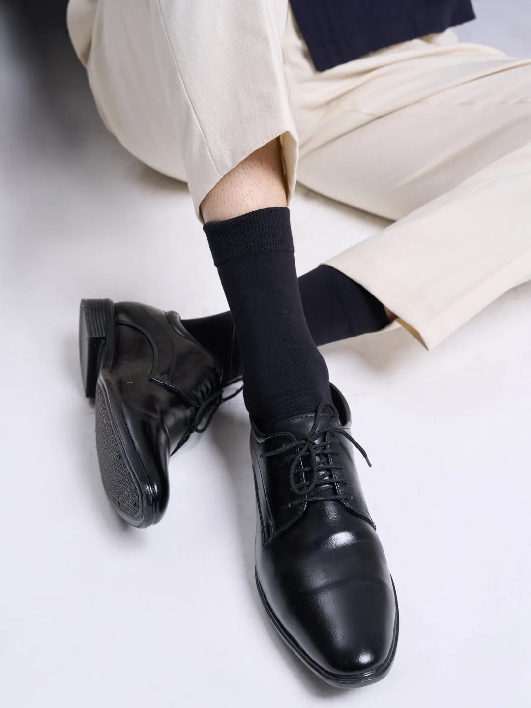 Men Black Formal Office Dress Lace Up Derby Shoes