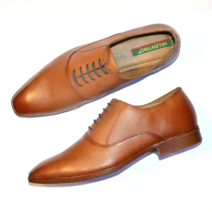 Men Premium Leather Cognac Lace-Up Formal Derby Shoes (Punj-52)
