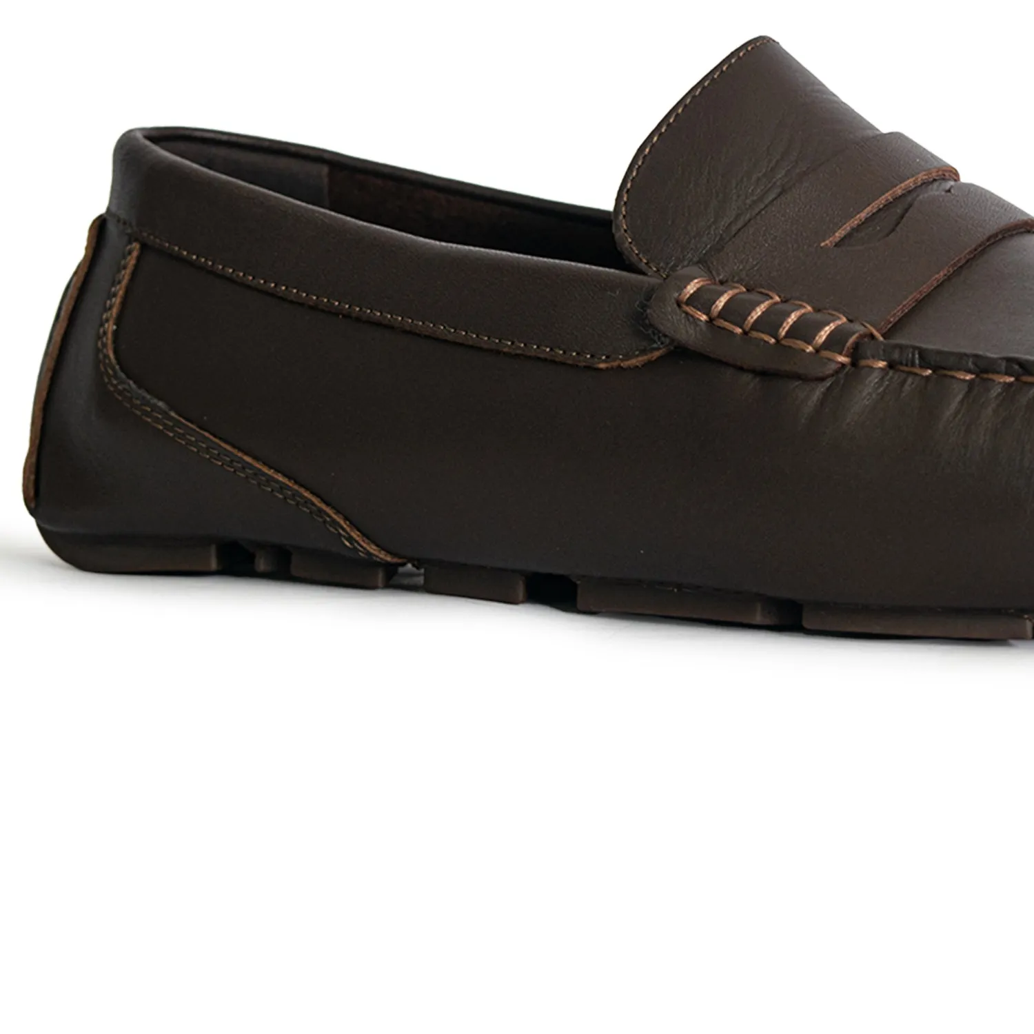 Men's Davenport Casual Penny Loafers - Dark Brown (25S00121)