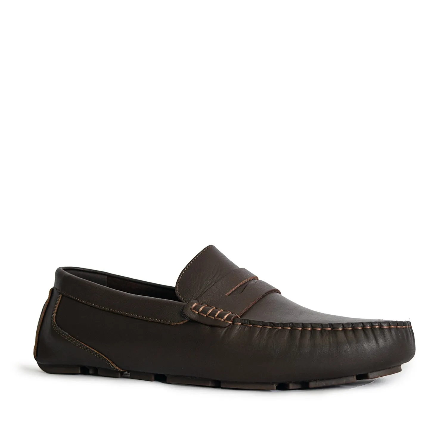 Men's Davenport Casual Penny Loafers - Dark Brown (25S00121)