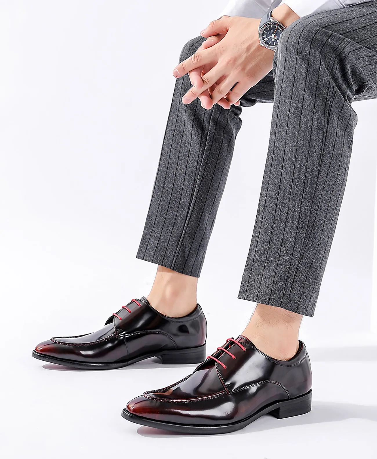 Men's Leather Patent Derby Formal Shoes